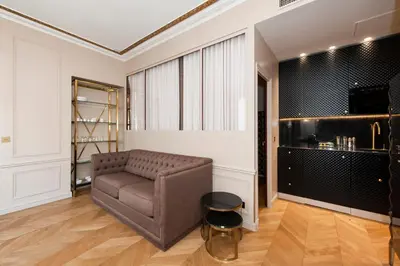 Coin salon dans l'établissement Pick A Flat's Champs Elysees Apartments - Rue Lincoln