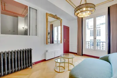 Coin salon dans l'établissement Pick A Flat's Champs Elysees Apartments - Rue Lincoln