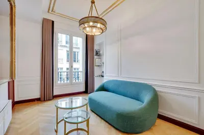 Coin salon dans l'établissement Pick A Flat's Champs Elysees Apartments - Rue Lincoln