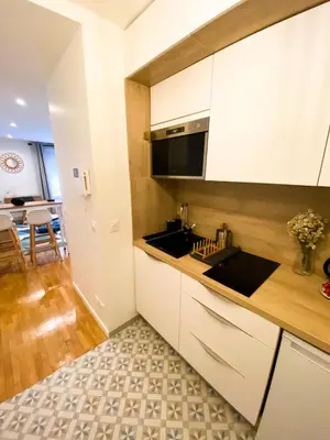 Cuisine ou kitchenette dans l'établissement Cozy 2 pièces AUX PORTES DE PARIS !