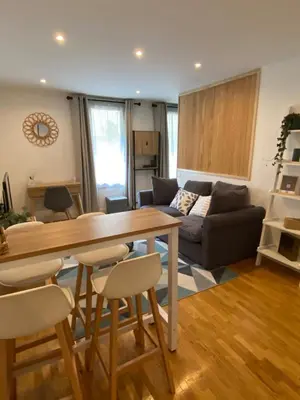 Coin salon dans l'établissement Cozy 2 pièces AUX PORTES DE PARIS !
