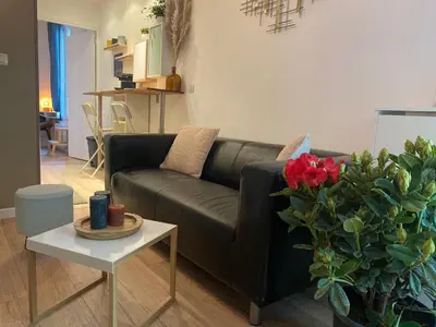 Coin salon dans l'établissement Magnifique appartement T2 aux portes de Paris