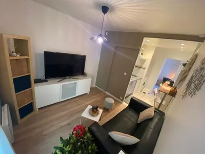 Télévision ou salle de divertissement dans l'établissement Magnifique appartement T2 aux portes de Paris
