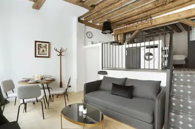 Coin salon dans l'établissement Apartment Saint Germain des Prés by Studio prestige