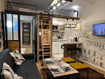 Cuisine ou kitchenette dans l'établissement Loft Jaures