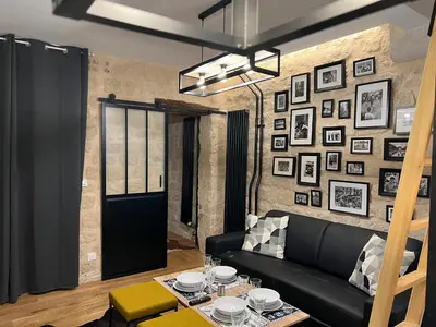 Coin salon dans l'établissement Loft Jaures