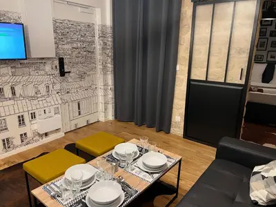 Coin salon dans l'établissement Loft Jaures