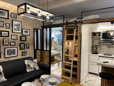 Cuisine ou kitchenette dans l'établissement Loft Jaures