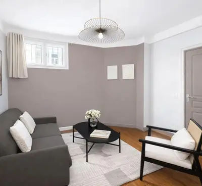Coin salon dans l'établissement Montparnasse - Deluxe apartment with lift for 5