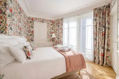 Un ou plusieurs lits dans un hébergement de l'établissement LE BEAU MARAIS - Luxury Apartments, AIR COND, LIFT