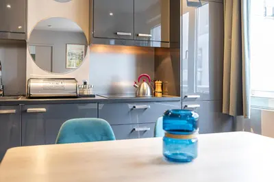 Cuisine ou kitchenette dans l'établissement Les Appartements Cardinet
