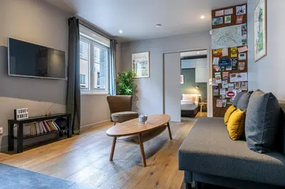 Télévision ou salle de divertissement dans l'établissement Les Appartements Cardinet