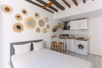 Cuisine ou kitchenette dans l'établissement Monceau Cozy Flat