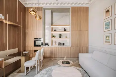Coin salon dans l'établissement HIGHSTAY - Luxury Serviced Apartments - Louvre