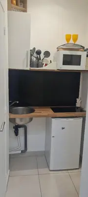 Cuisine ou kitchenette dans l'établissement Cosy Studio in Montmartre