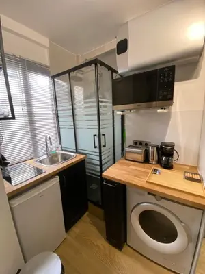 Cuisine ou kitchenette dans l'établissement Cozy studio Paris 5ème métro Jussieu/Sorbonne