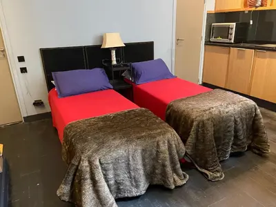 Un ou plusieurs lits dans un hébergement de l'établissement Paris Marais 75004 Seine River