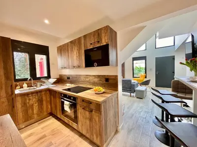 Cuisine ou kitchenette dans l'établissement Duplex Design 6P - accès jardin et parking gratuit