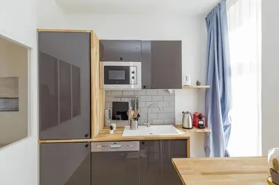 Cuisine ou kitchenette dans l'établissement JOLI 23 m Lumineux et Rénové PROCHE Sacré-Cœur
