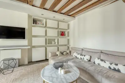 Télévision ou salle de divertissement dans l'établissement Large and Modern 1Brd Flat at Lovely Saint Germain