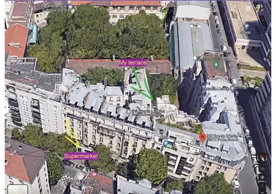 Vue générale sur Paris ou vue de la ville depuis l'appartement