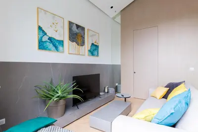 Coin salon dans l'établissement Ravissant loft avec une belle terrasse