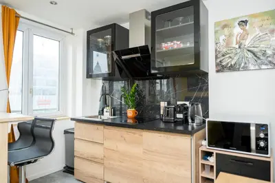 Cuisine ou kitchenette dans l'établissement Paris Homestay of Happyness