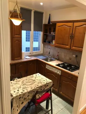 Cuisine ou kitchenette dans l'établissement Bel Appartement Haussmannien - Gare de Lyon