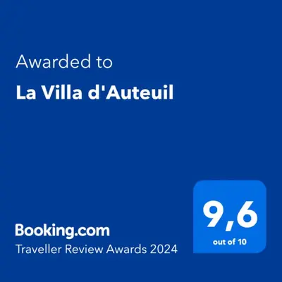 Certificat, récompense, panneau ou autre document affiché dans l'établissement La Villa d'Auteuil, Paris 16