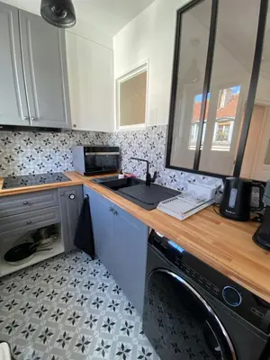 Cuisine ou kitchenette dans l'établissement Bastille Belle Époque