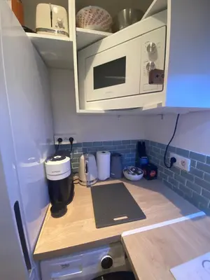 Cuisine ou kitchenette dans l'établissement Cosy courcelles