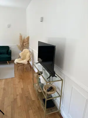 Télévision ou salle de divertissement dans l'établissement Appartement parisien lumineux proche métro
