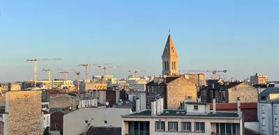 Vue générale sur Saint-Ouen ou vue de la ville depuis l'appartement