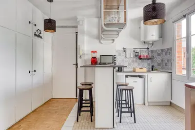 Cuisine ou kitchenette dans l'établissement Détente et Découvertes en Pro ou en Famille