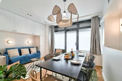 Coin salon dans l'établissement Splendide appartement pour 6 proche Montmartre