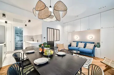 Coin salon dans l'établissement Splendide appartement pour 6 proche Montmartre