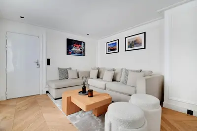 Coin salon dans l'établissement TheLander Serviced Apartments in Saint-Germain des Près - Rue Jacob