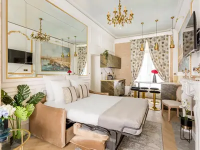 Coin salon dans l'établissement Merveil -Luxury Suite -Champs Elysees-Haussmann II