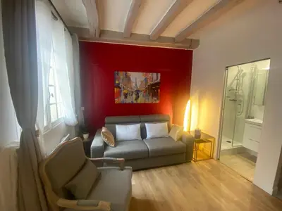 Coin salon dans l'établissement Paris Marais Arev