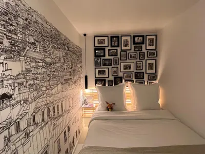 Un ou plusieurs lits dans un hébergement de l'établissement Appartement Design Quartier Montmartre-Sacre-Cœur! Paris XVIIIe