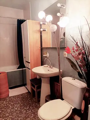 Salle de bains dans l'établissement Studio accueillant au cœur de Paris - 30 m² - Tout inclus.
