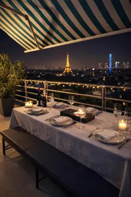 Balcon ou terrasse dans l'établissement Luxury Flat - Eiffel Tower View & Terrace - Air Conditioning