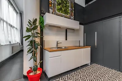 Cuisine ou kitchenette dans l'établissement Mon loft
