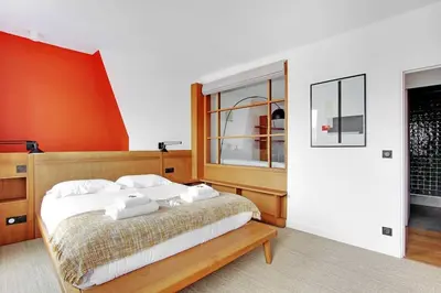 Un ou plusieurs lits dans un hébergement de l'établissement Amazing apartments in Châtelet - Rivoli