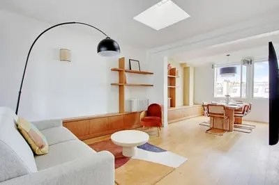Coin salon dans l'établissement Amazing apartments in Châtelet - Rivoli
