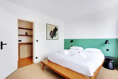 Un ou plusieurs lits dans un hébergement de l'établissement Amazing apartments in Châtelet - Rivoli