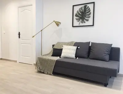 Coin salon dans l'établissement New Apartment in the Heart of Le Marais