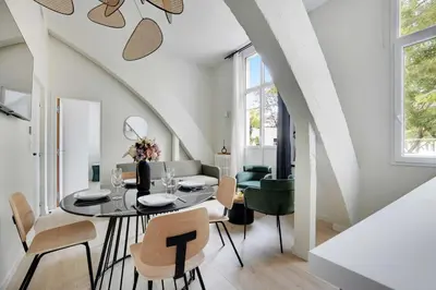 Coin salon dans l'établissement Flat with Terrasse - 1BR-4P - Eiffel Tower