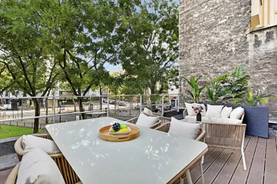 Balcon ou terrasse dans l'établissement Flat with Terrasse - 1BR-4P - Eiffel Tower