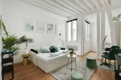 Un ou plusieurs lits dans un hébergement de l'établissement Magnificent studio - 2P - Les Halles